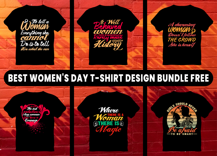 Graphic Sparks Print Ready Editable Women s Day T Shirt Design Bundle 6 
